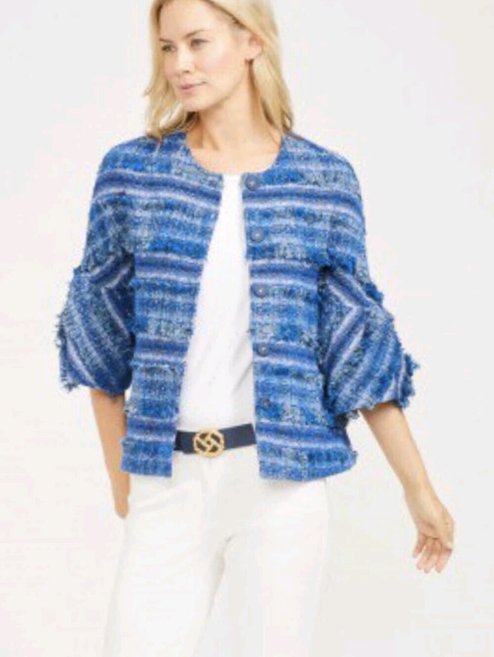 J. McLaughlin Linden Tweed Bell Sleeve Jacket
